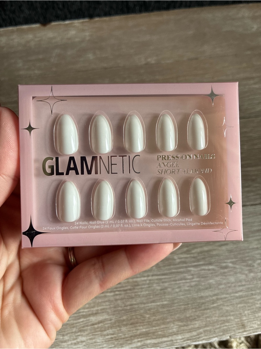 Glamnetic Angel White Short Almond Press On Nails